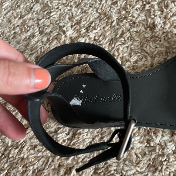 Madewell The Boardwalk Ankle-Strap Sandal Size 7.5 Black Leather - Picture 5 of 9